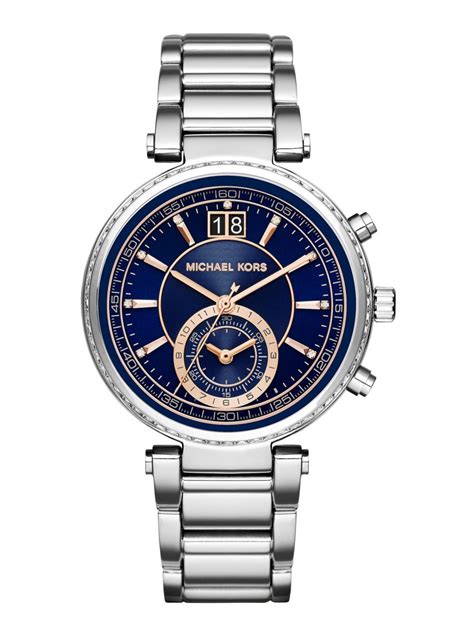 michael kors sawyer chronograph blue dial ladies watches|Michael Kors Women's Sawyer Blue Dial Watch MK6224.